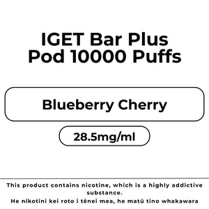 IGET Bar Plus 10k Pod Blueberry Cherry