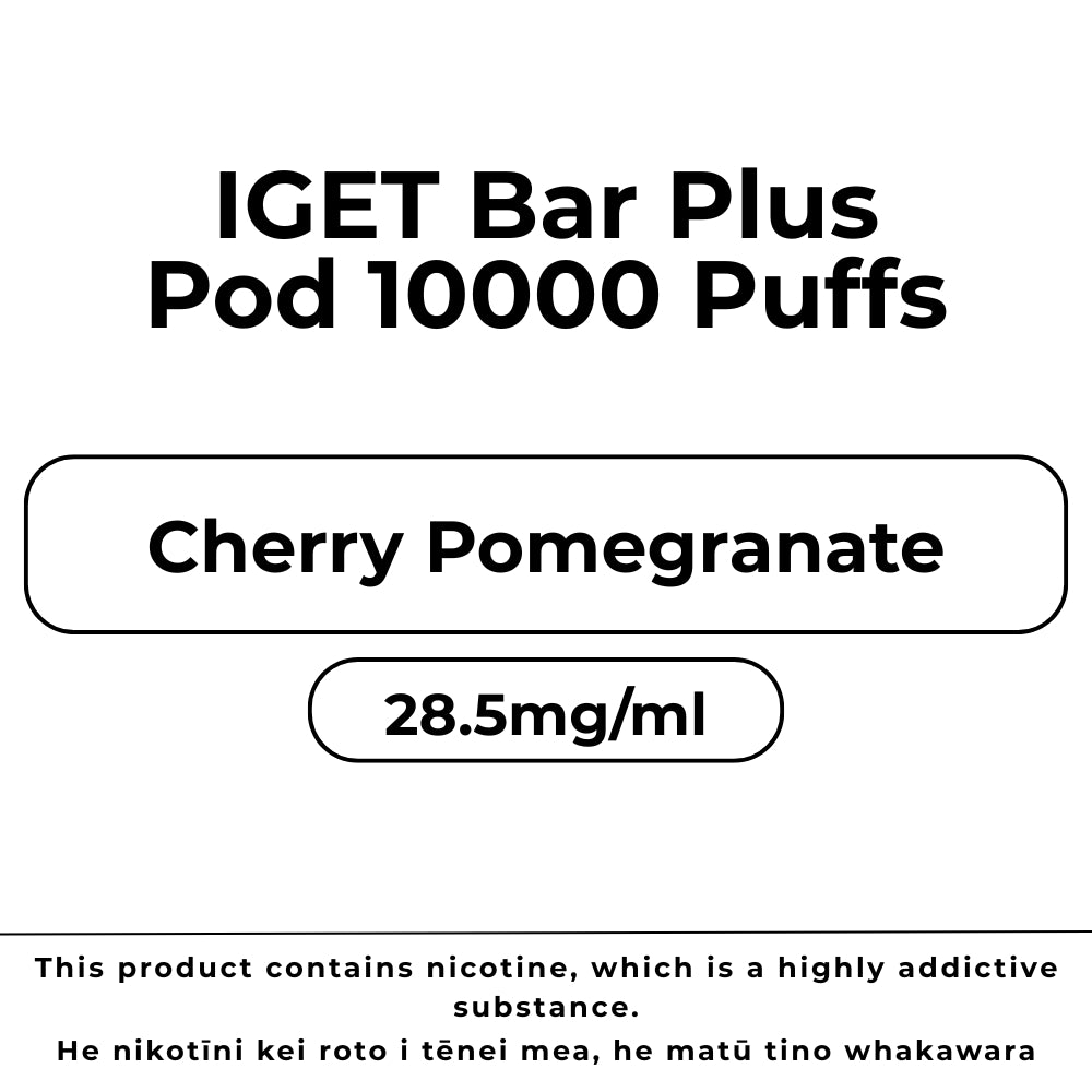 IGET Bar Plus 10k Pod Cherry Pomegranate