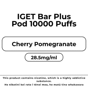 IGET Bar Plus 10k Pod Cherry Pomegranate