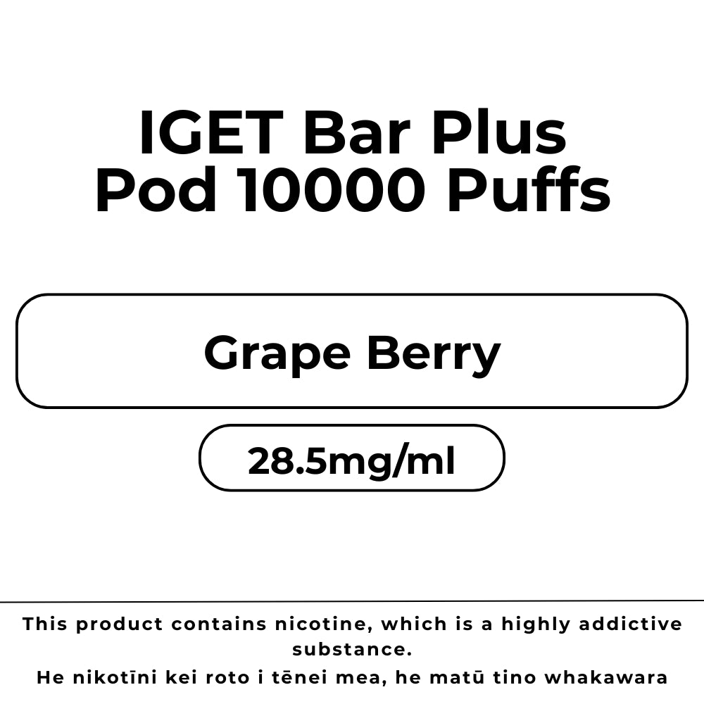 IGET Bar Plus 10k Pod Grape Berry
