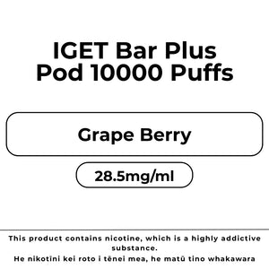IGET Bar Plus 10k Pod Grape Berry