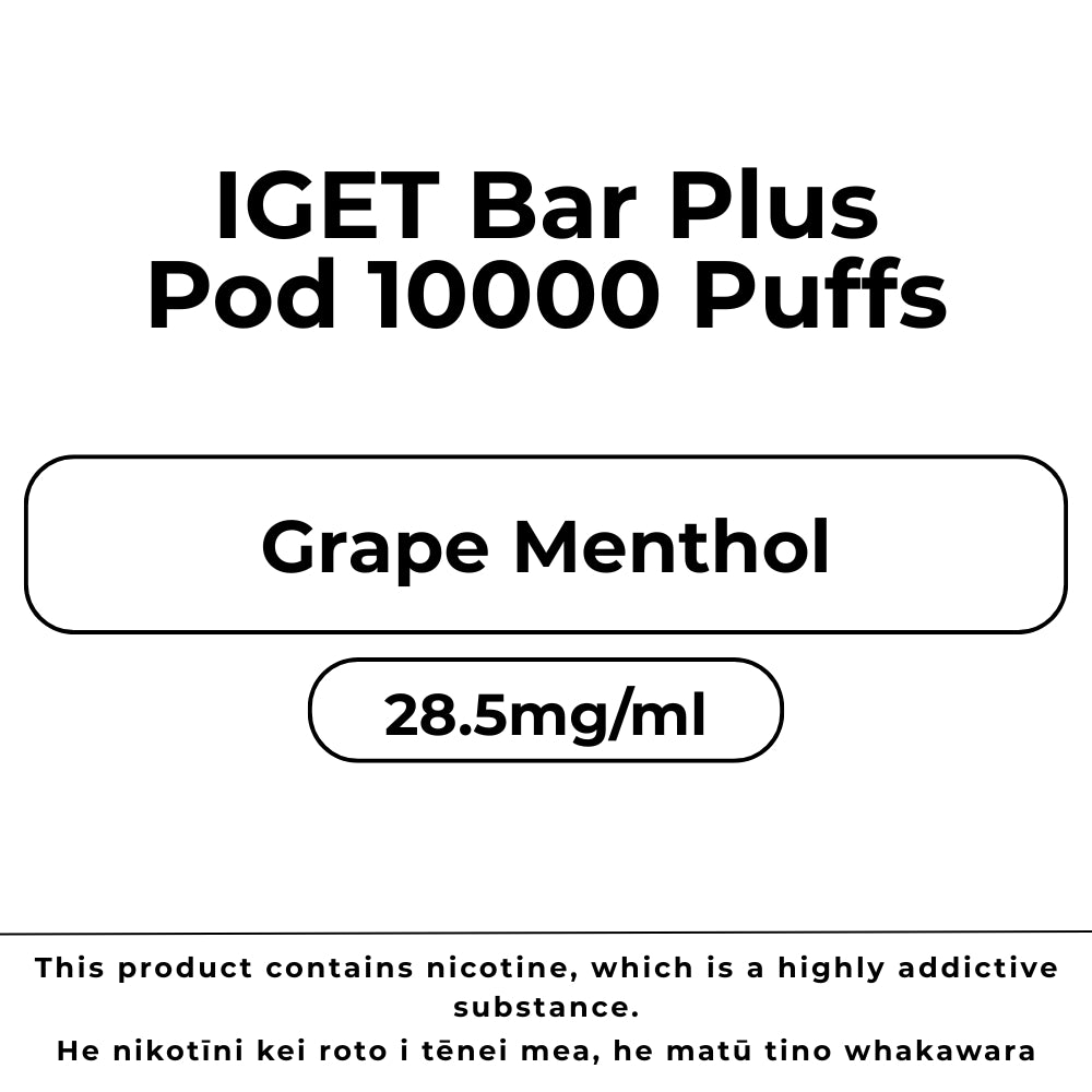 IGET Bar Plus 10k Pod Grape Menthol