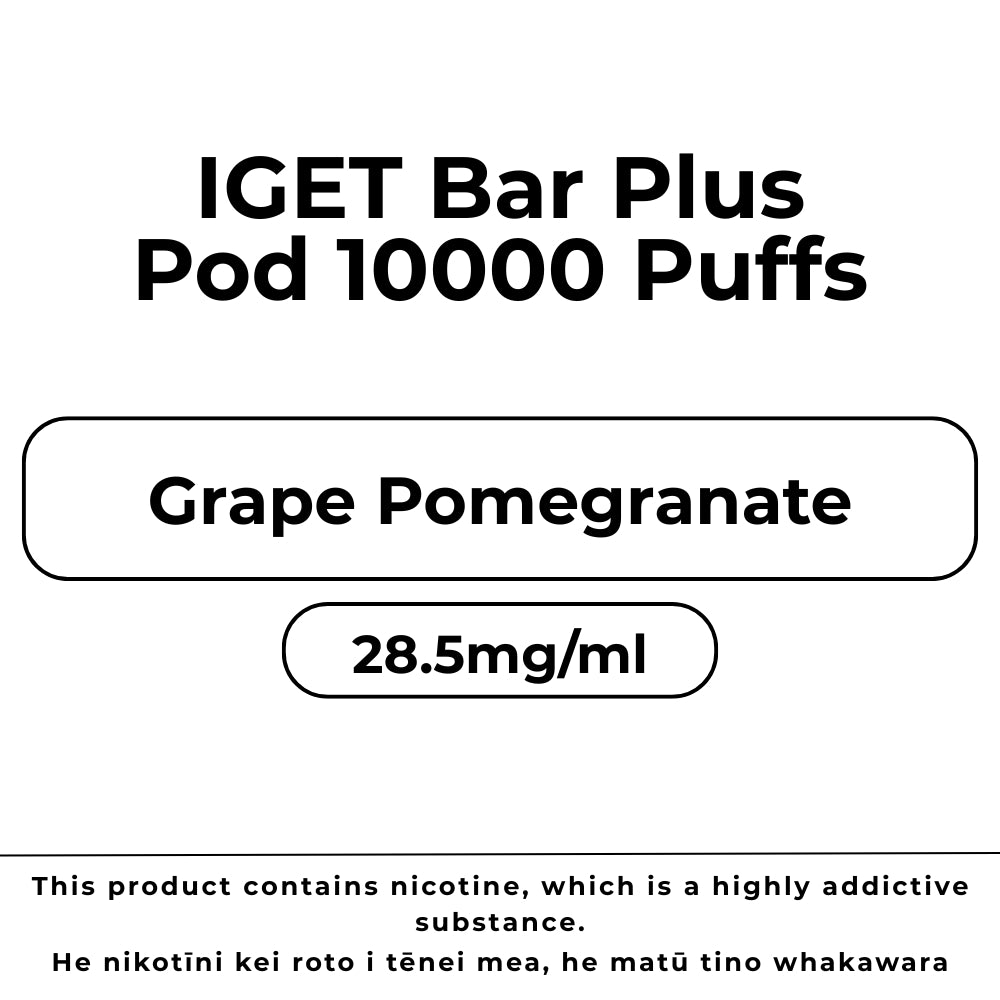 IGET Bar Plus 10k Pod Grape Pomegranate