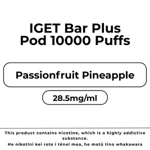 IGET Bar Plus 10k Pod Passionfruit Pineapple