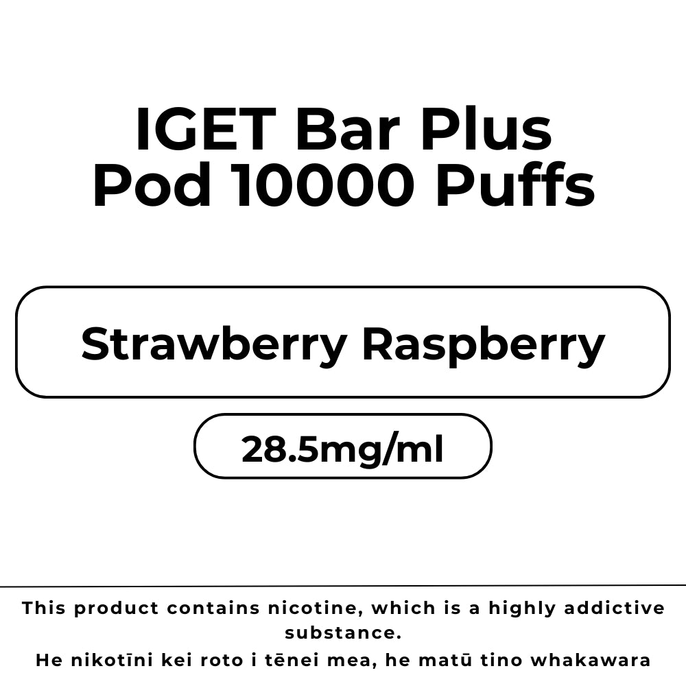 IGET Bar Plus 10k Pod Strawberry Raspberry