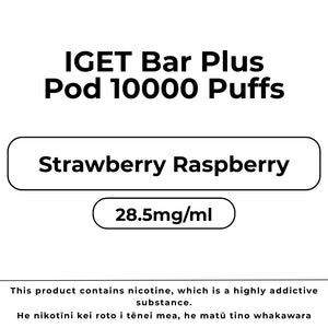 IGET Bar Plus 10k Pod Strawberry Raspberry